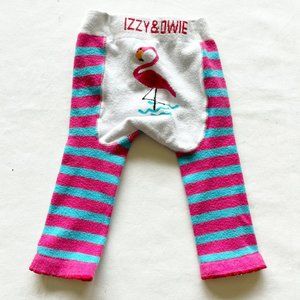 Izzy & Owie Striped Flamingo Leggings size 6-12 Months
